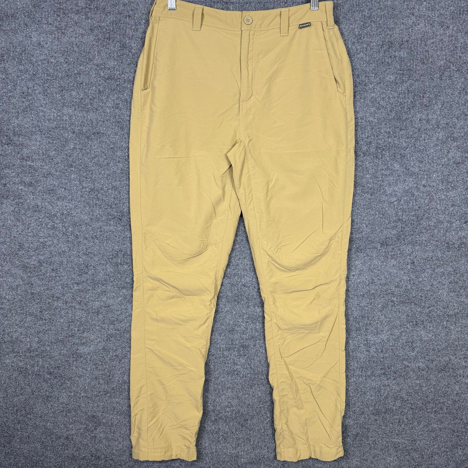 Simms Men's Fishing Pants Size 32(31x30) Tan Khaki Outdoor Hiking Nylon Stretch